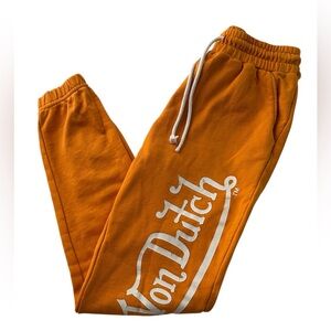 Von Dutch Orange & White Sweatpants Joggers‎  Size XXS Cotton